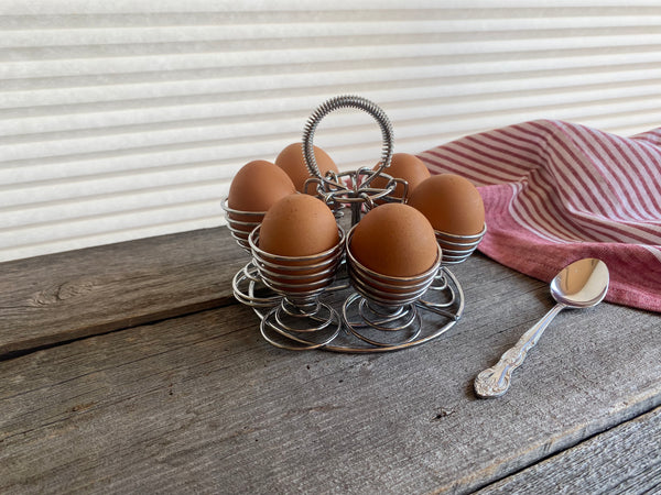 Vintage Wire Egg Rack and Holders