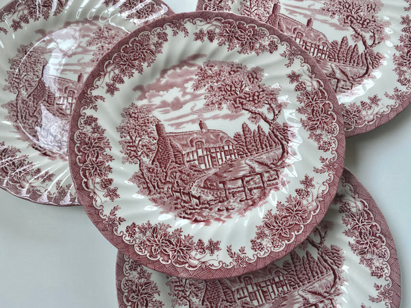 Individual Vintage Churchill The Brook Pink Dinner Plate