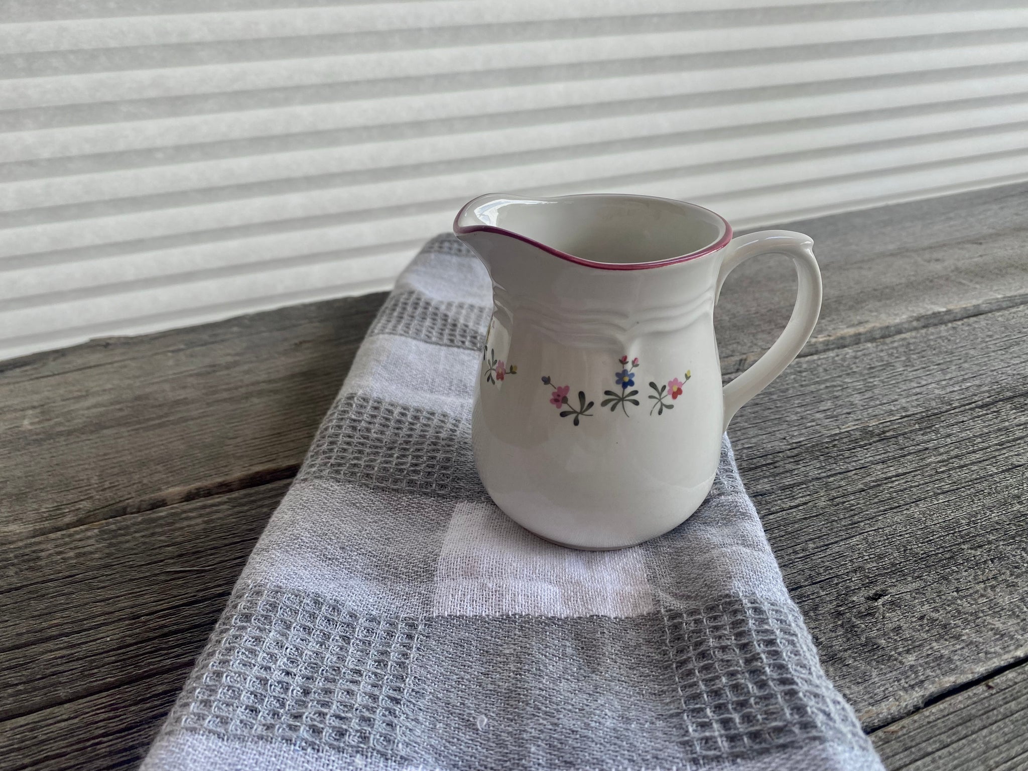 Vintage Pink Floral Creamer