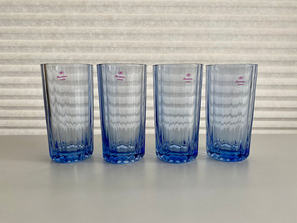 Set of 4 Vintage Pasabahce Blue Glasses