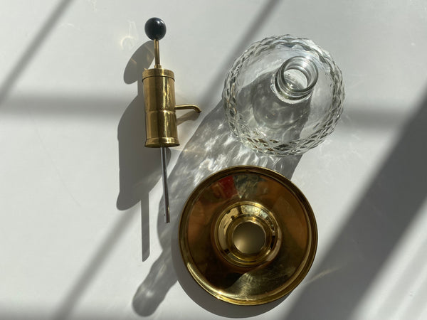 Vintage Brass and Glass Shot Dispenser