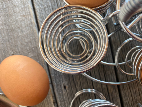 Vintage Wire Egg Rack and Holders