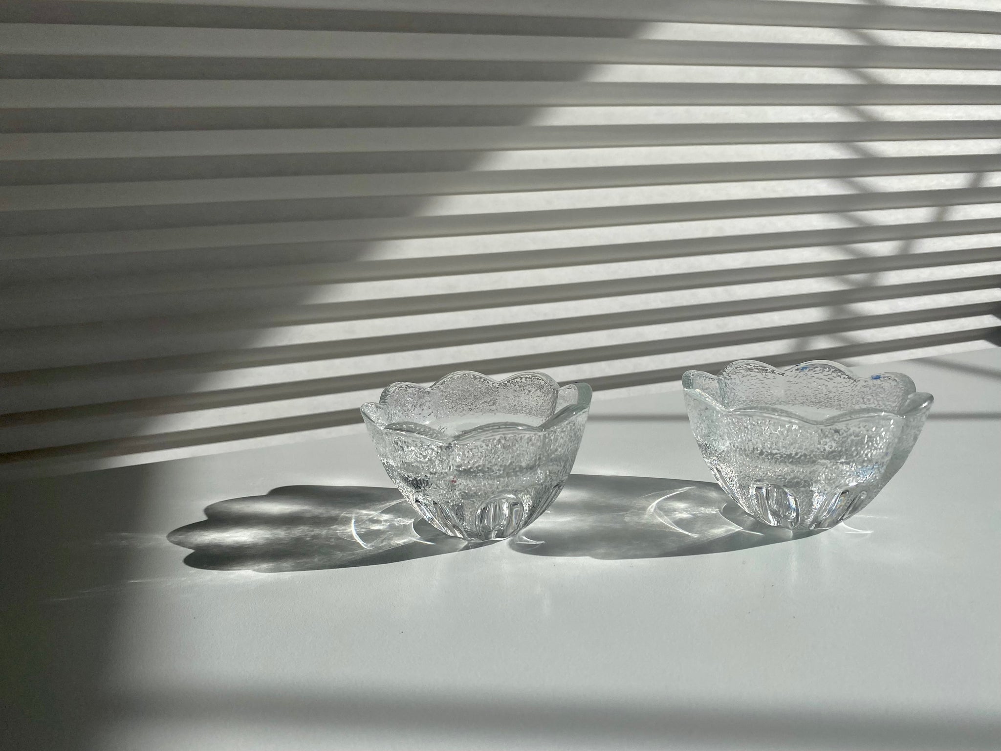 Set of 2 French Frosted Glass Tealight Holders