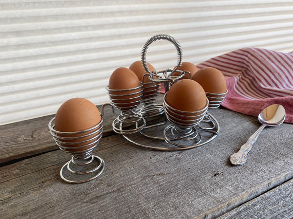 Vintage Wire Egg Rack and Holders