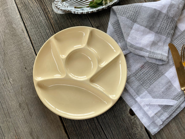 Vintage Individual Yellow Fondue Plate