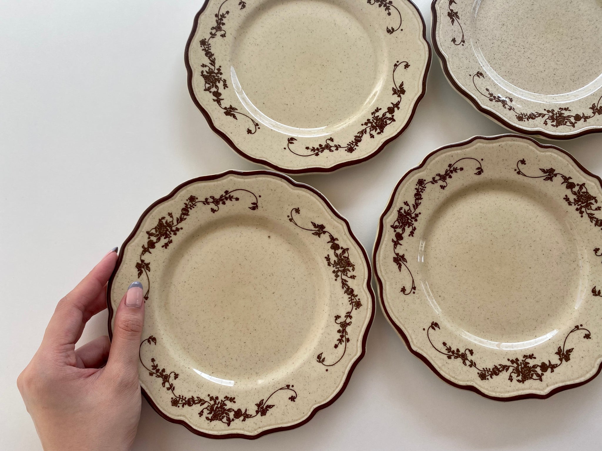 Individual Vintage Syracuse China Brown Rimmed Bread and Butter Plate