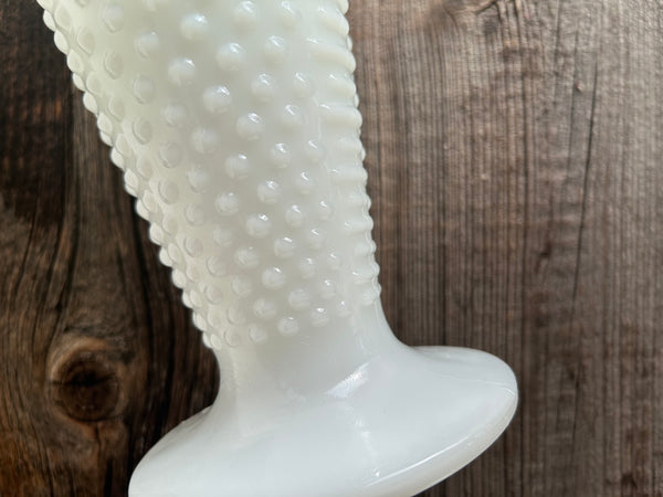 Vintage Milk Glass Hobnail Large Vase