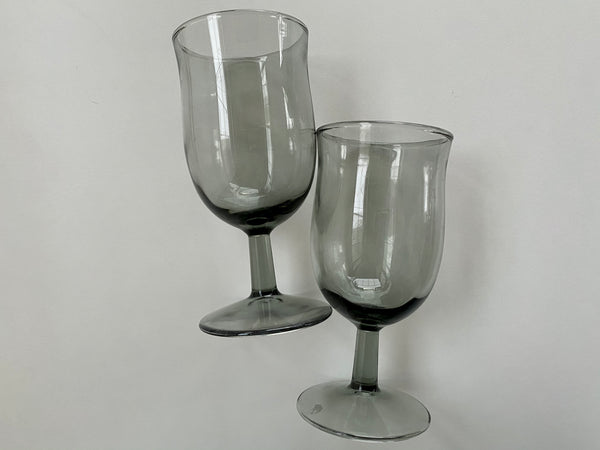 Set of 2 Grey Vintage MCM  Wine Glasses