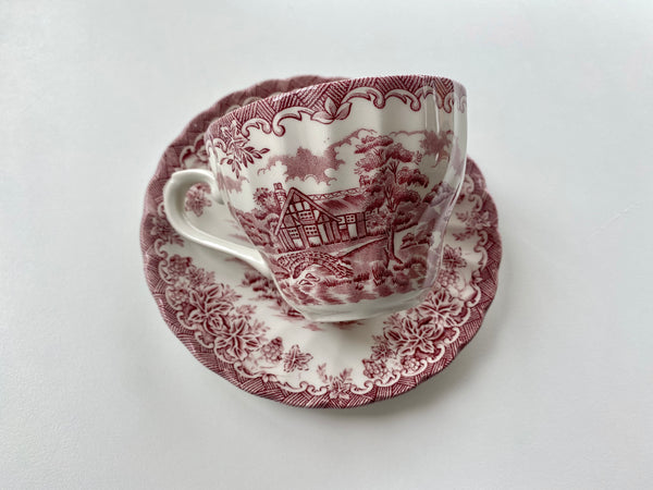 Individual Churchill The Brook Pink Teacup and Saucer (2-Piece)