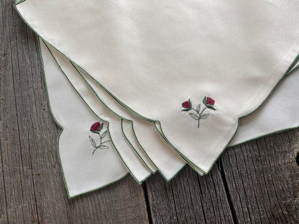 Vintage Red Rose Napkin