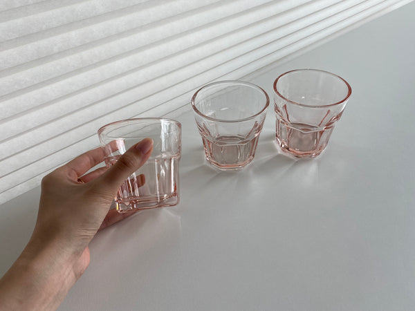 Vintage Set of 3 Pink Glasses