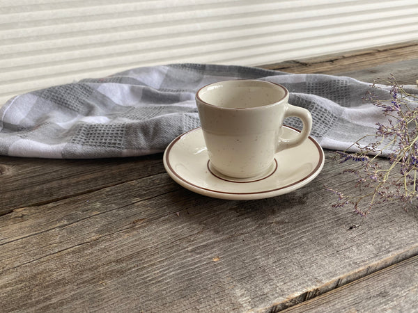 Tuxton China Bahamas Brown Speckled Teacup and Saucer