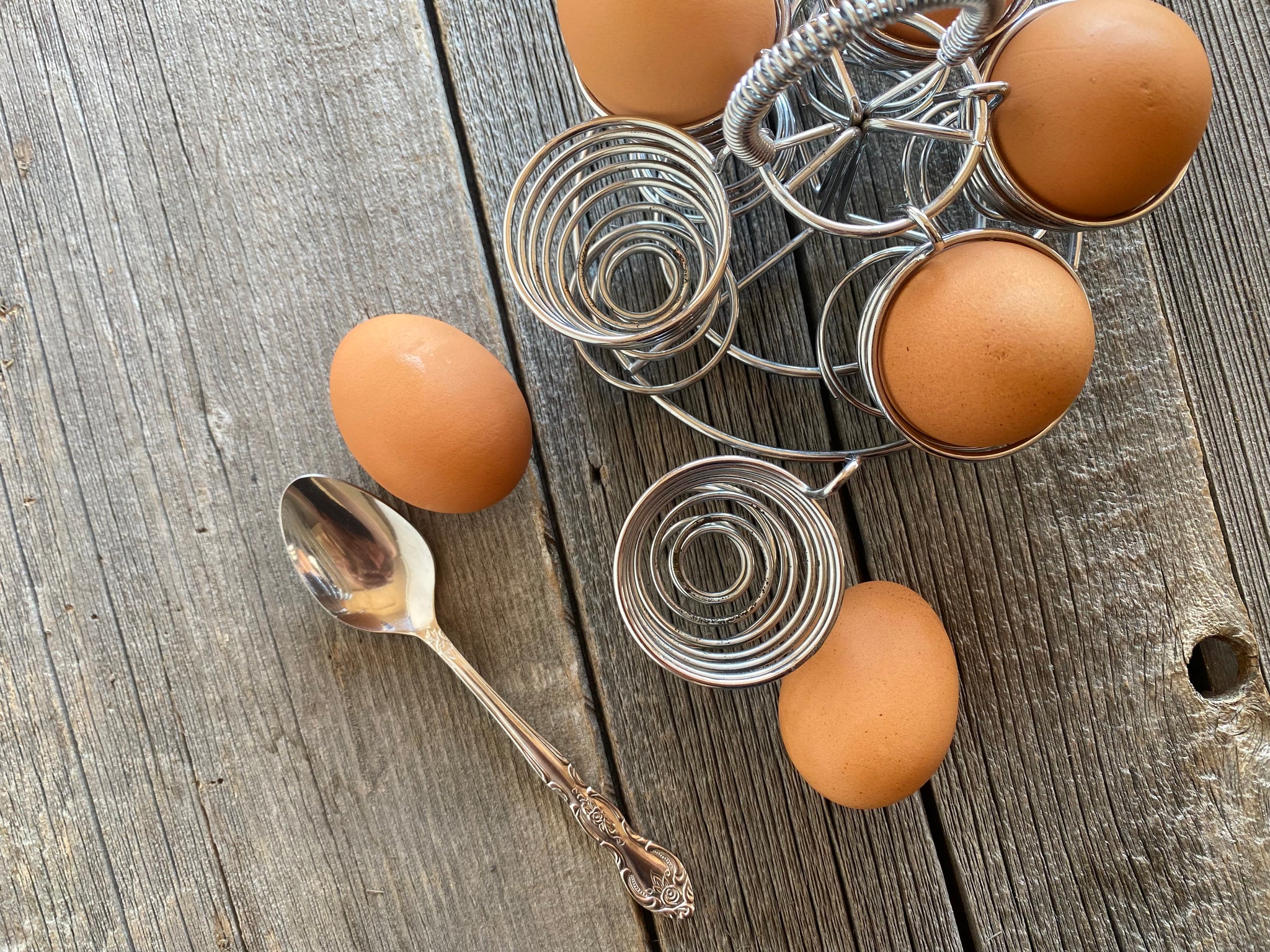 Vintage Wire Egg Rack and Holders