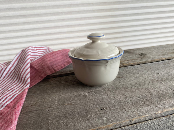 Individual Vintage Blue Bell Sugar Dish With Lid