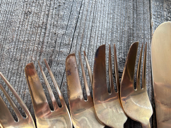 Individual Vintage Halls Bronze Dessert Fork or Knife