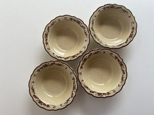 Individual Vintage Syracuse China Brown Rimmed Small Bowl