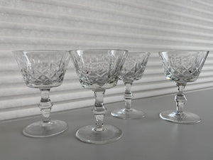 Vintage Set of 4 Crystal Champagne Coupe Glasses