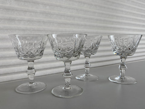 Vintage Set of 4 Crystal Champagne Coupe Glasses