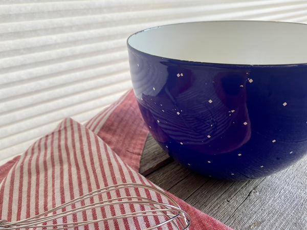 Vintage Ampleur Ejiry Japan Large Enamel Mixing Bowl
