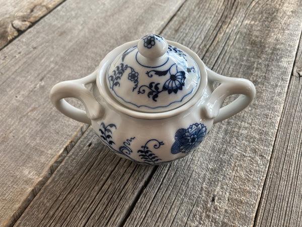 Vintage Blue Danube Sugar Bowl With Lid