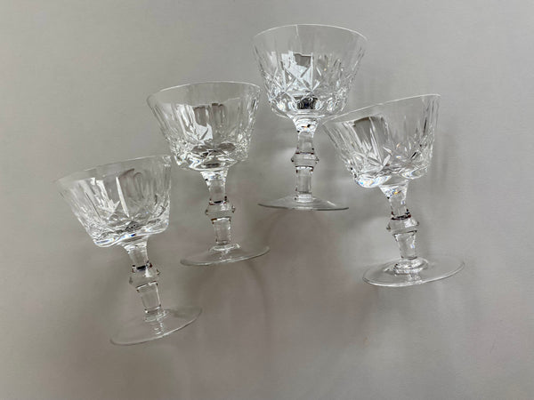 Vintage Set of 4 Crystal Champagne Coupe Glasses