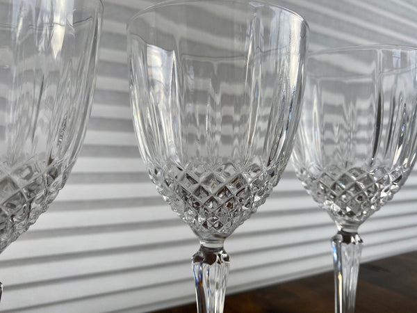 Set of 4 Vintage Cristal d’Arques Durand Constance Wine Glasses