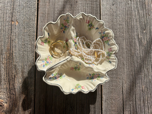 Vintage Floral Divided Relish Dish