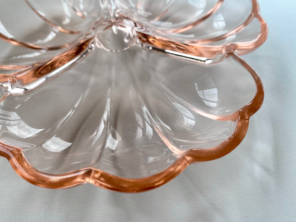 Vintage Jeanette Glass Pink Clover Dish