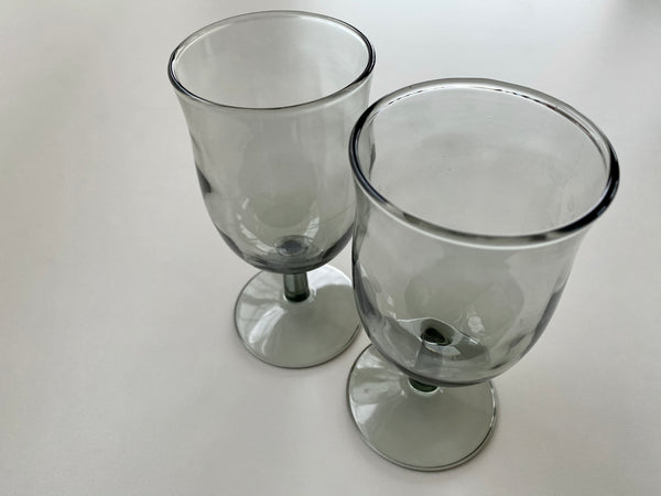 Set of 2 Grey Vintage MCM  Wine Glasses