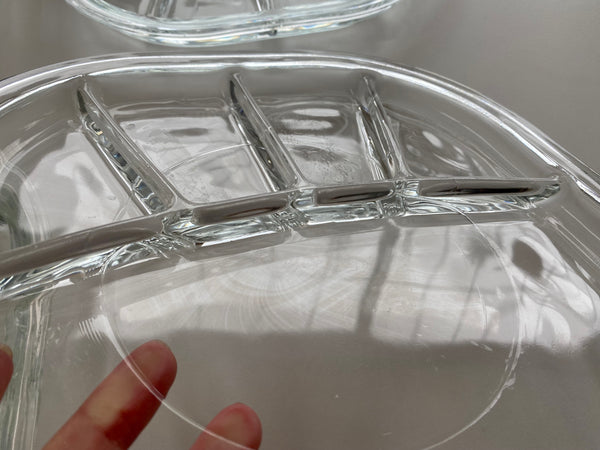 Vintage Italian Glass Square Divided Plates