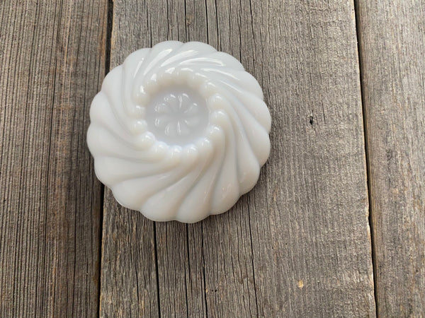 Vintage Hazel Atlas Milk Glass Swirl Bowl