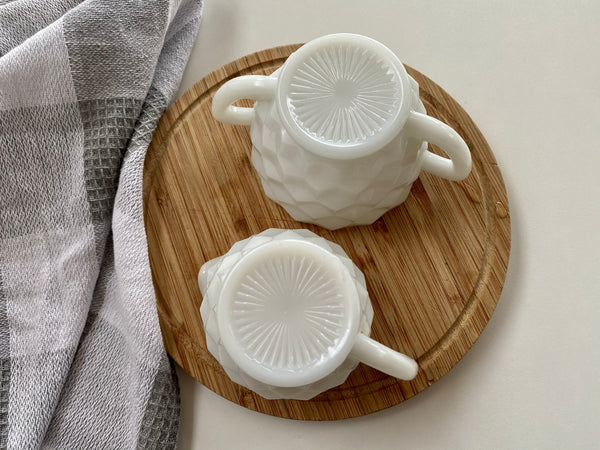 Vintage Hazel Atlas Milk Glass Sugar and Creamer Set