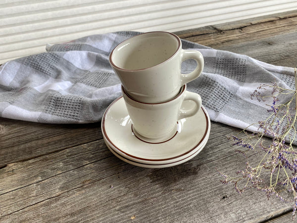 Tuxton China Bahamas Brown Speckled Teacup and Saucer