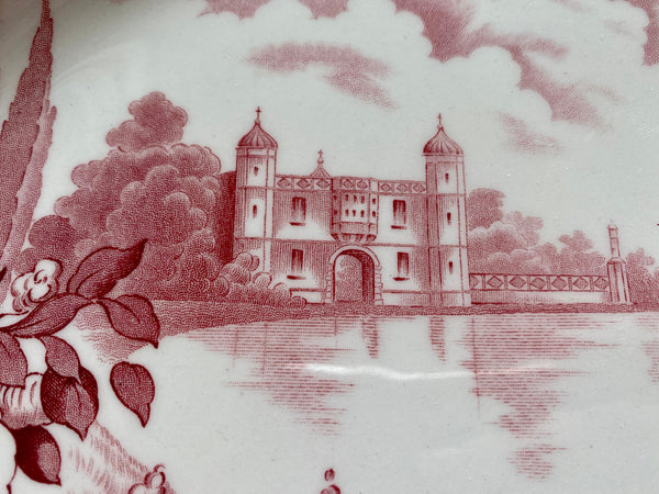 Vintage Johnson Brothers Castle on the Lake Large Oval Serving Platter