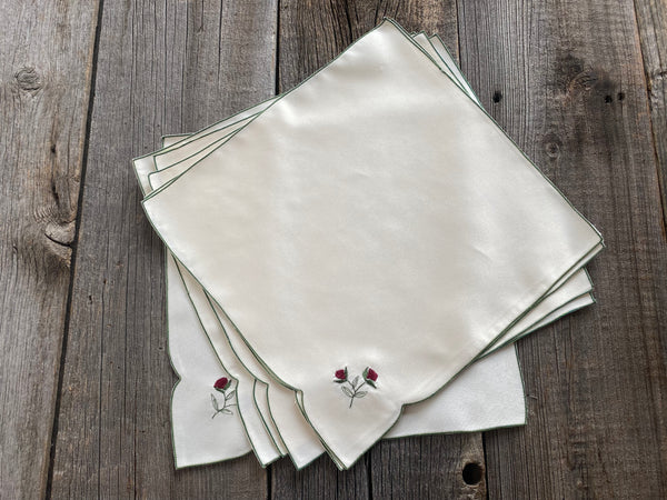 Vintage Red Rose Napkin