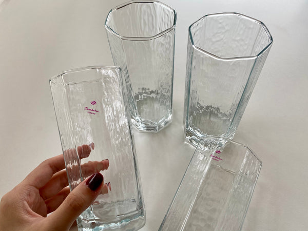 Set of 4 Vintage Pasabahce Glass Tumblers