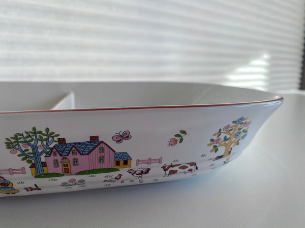 Vintage Country House Japan Divided Large Baking Dish