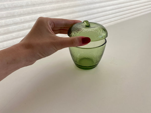 Vintage Hazel Atlas Green Glass Apple Jam Jar