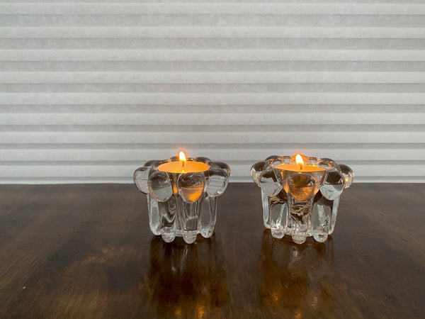 Set of 2 Vintage KIG Indonesia Midcentury Modern Candle Holders