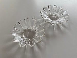 Set of 2 Vintage Federal Glass Clear Celestial Small Dish