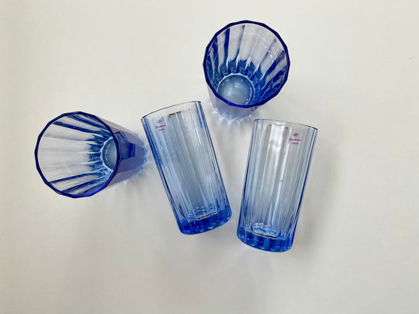 Set of 4 Vintage Pasabahce Blue Glasses