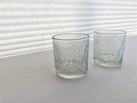 Vintage Set of 2 Ribbed Cocktail Glasses