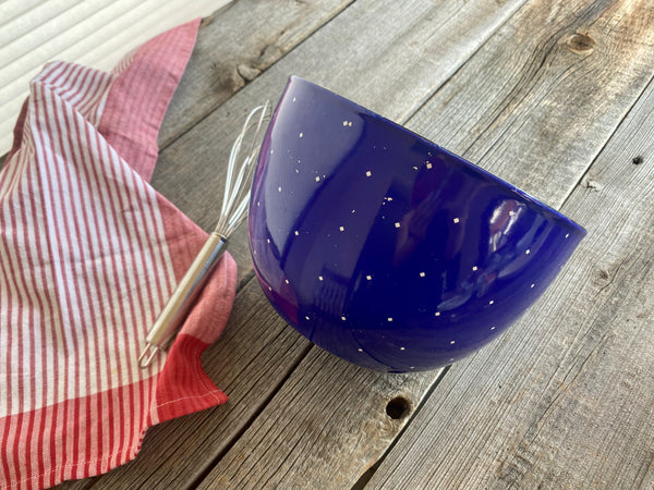 Vintage Ampleur Ejiry Japan Large Enamel Mixing Bowl