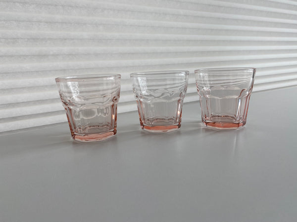 Vintage Set of 3 Pink Glasses