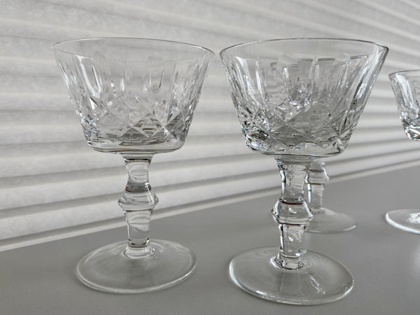 Vintage Set of 4 Crystal Champagne Coupe Glasses