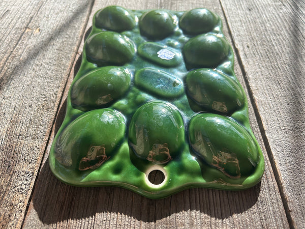 Vintage Emerald Green Ceramic Egg Platter Dish