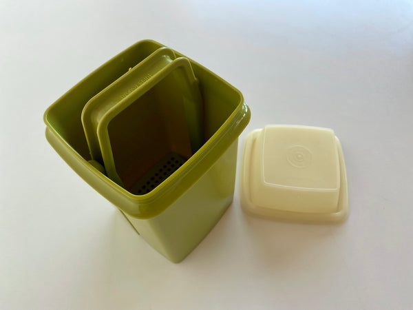 Vintage Avocado Green Tupperware Pickle Keeper