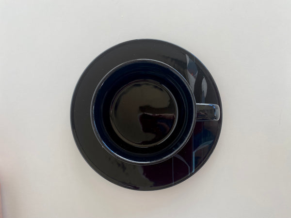 Vintage Mikasa Japan Opus Black Teacup And Saucer (2-Piece)