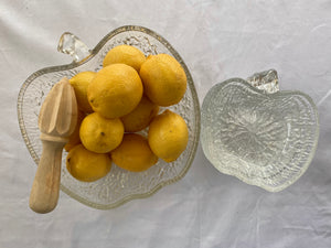 Vintage 5-Piece Italian Frosted Glass Apple Salad Bowl Set