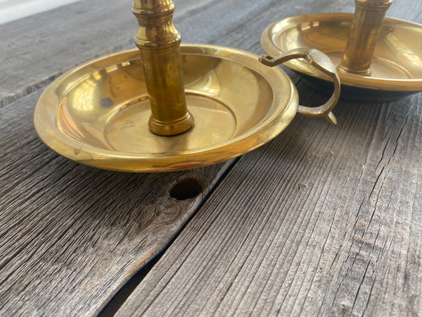 Set of 2 Vintage Brass Candle Holders